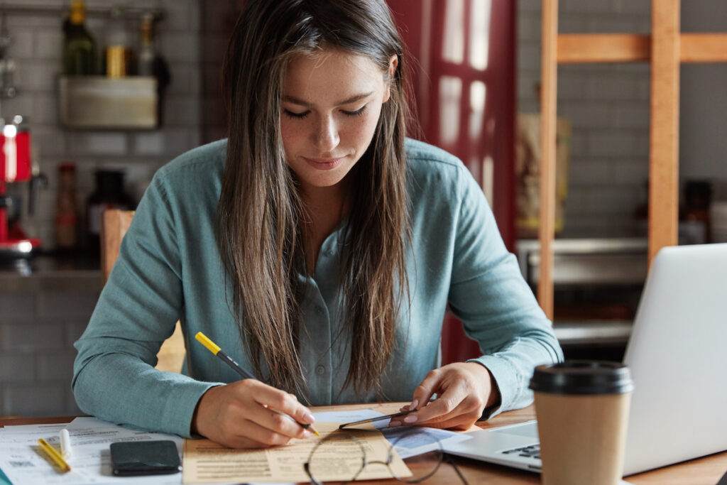 Woman writing