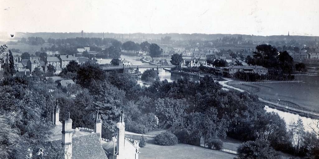View from the tower of St Peter's Church in Caversham, c 1900