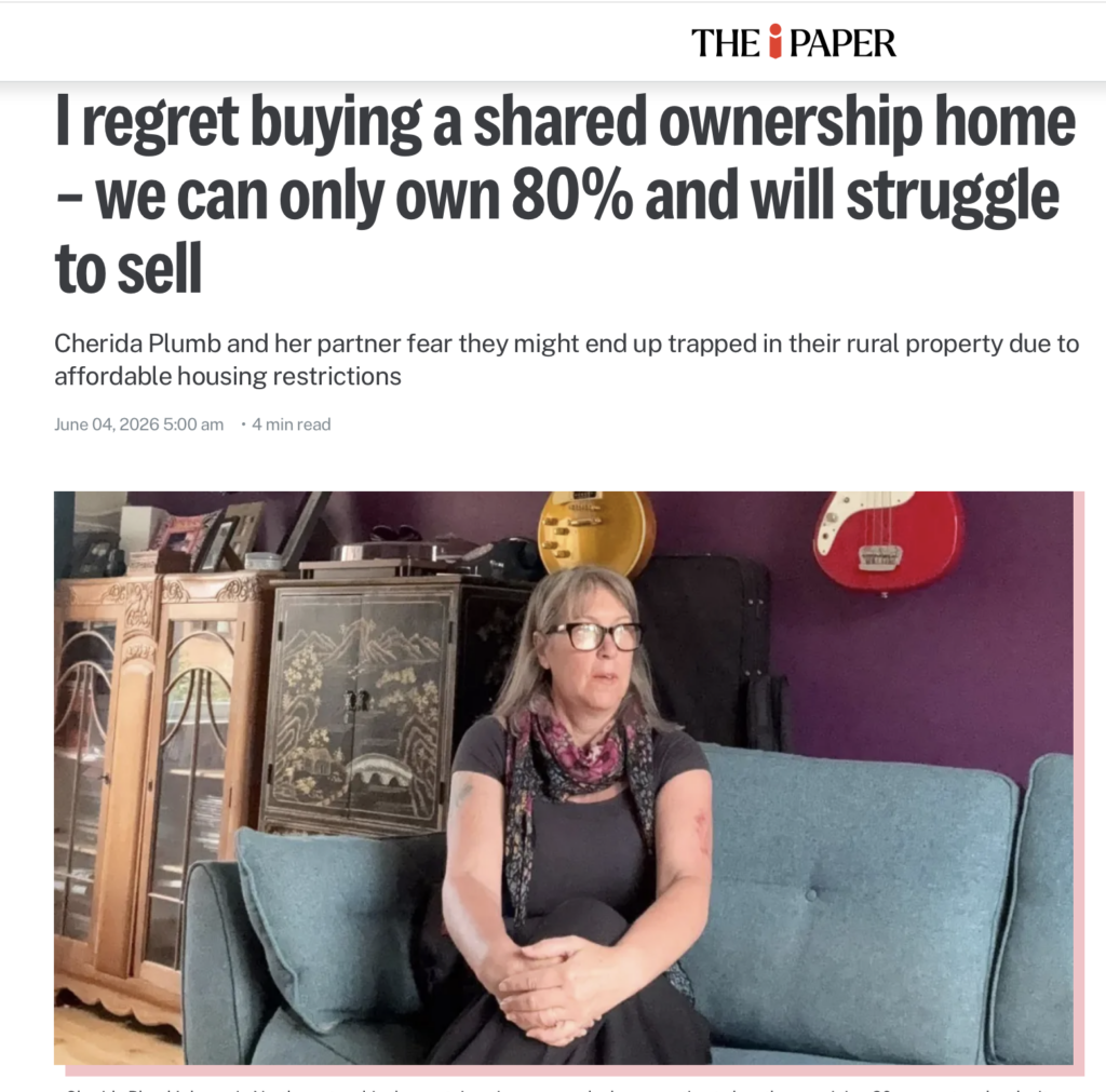 Screenshot of The I Paper feature: I regret buying a shared ownership home